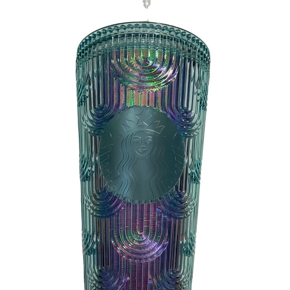 Starbucks Venti Mermaid Green Iridescent Rainbow Clear Tumbler 24 oz Summer 2022 - Picture 5 of 10